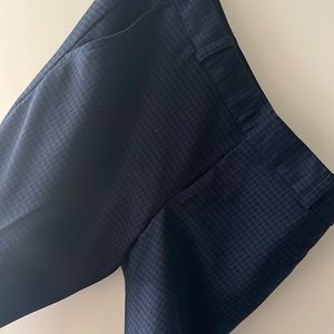 Banana Republic blue and black checkered dress pant.